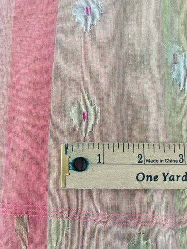 Authentic Dhakai Jamdani Muslin Saree from Bangladesh | Handwoven | Multi- Color | Gold Zari | Ships from California